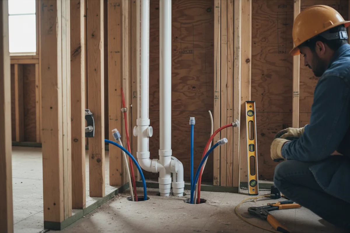 Drain and supply rough-in during Drain Cleaning in West Liberty